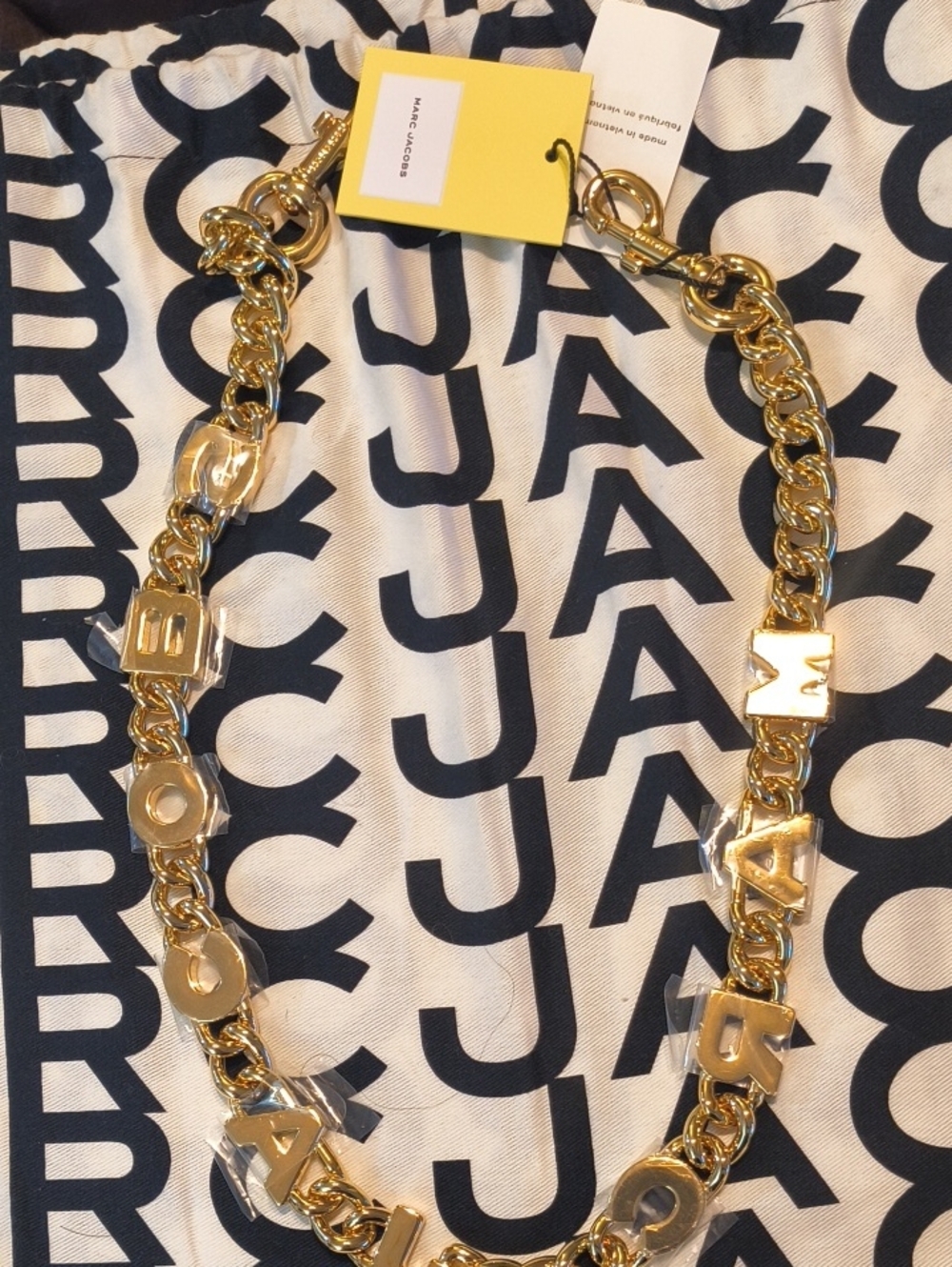 Marc Jacobs Polished Gold Letter Chain Strap - Picture 4 of 6